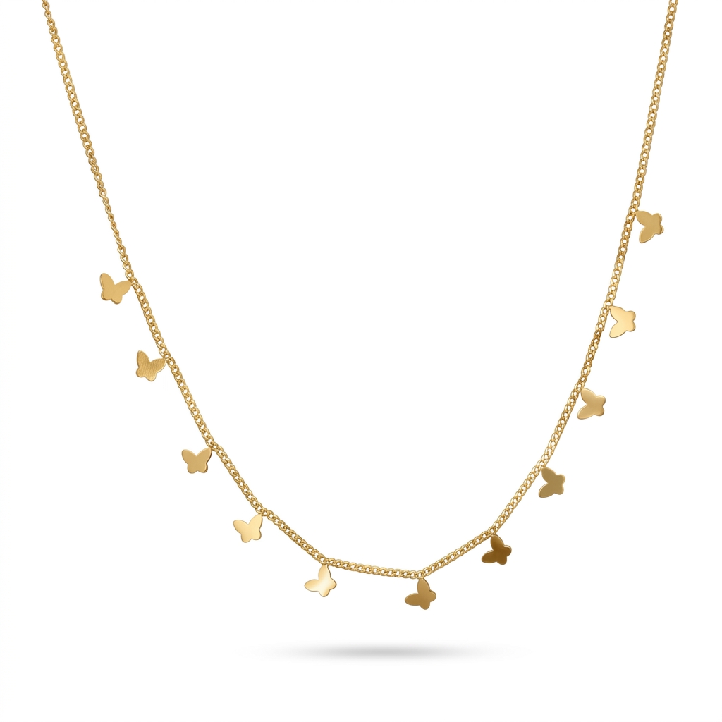 Butterfly Charm Gold Plated Necklace for Women