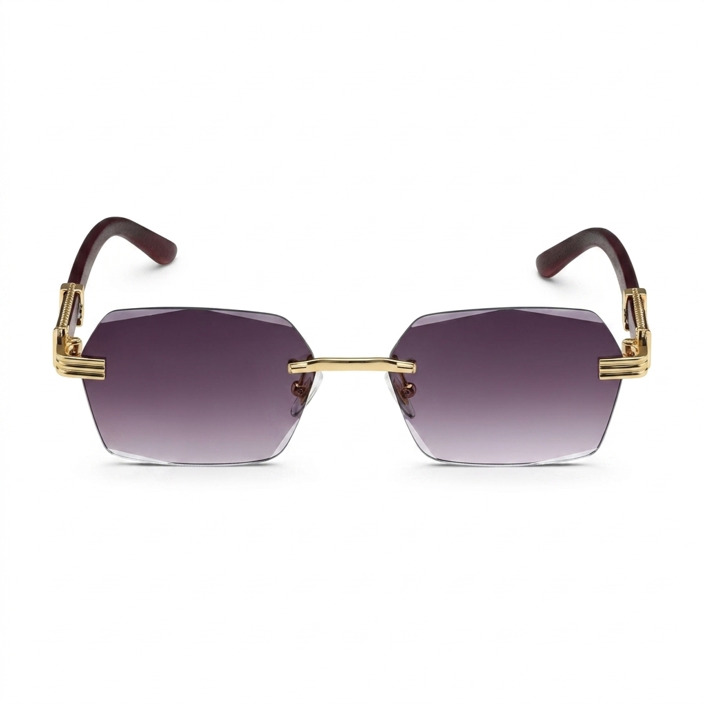 Stylish Hexagonal Rimless Sunglasses | UV400