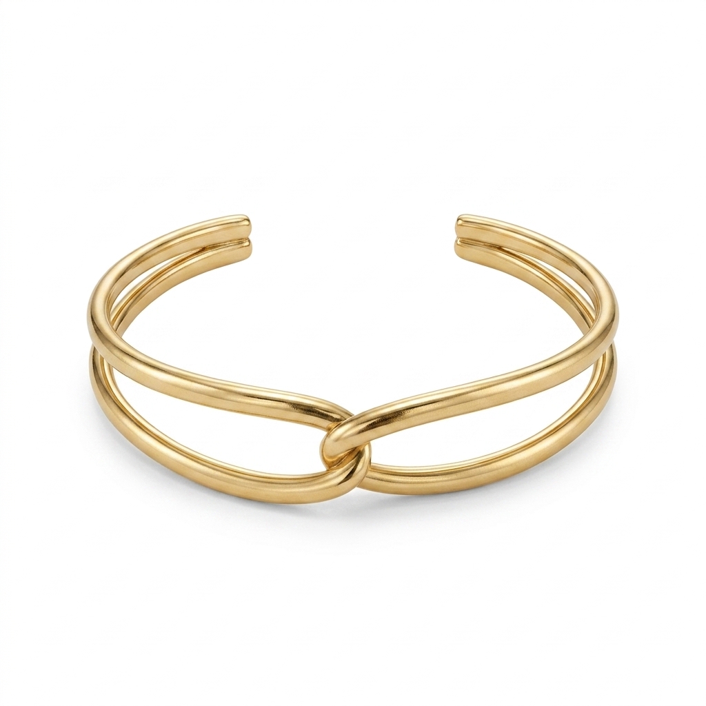 Elegant Gold Plated Knot Cuff Bracelet for Women