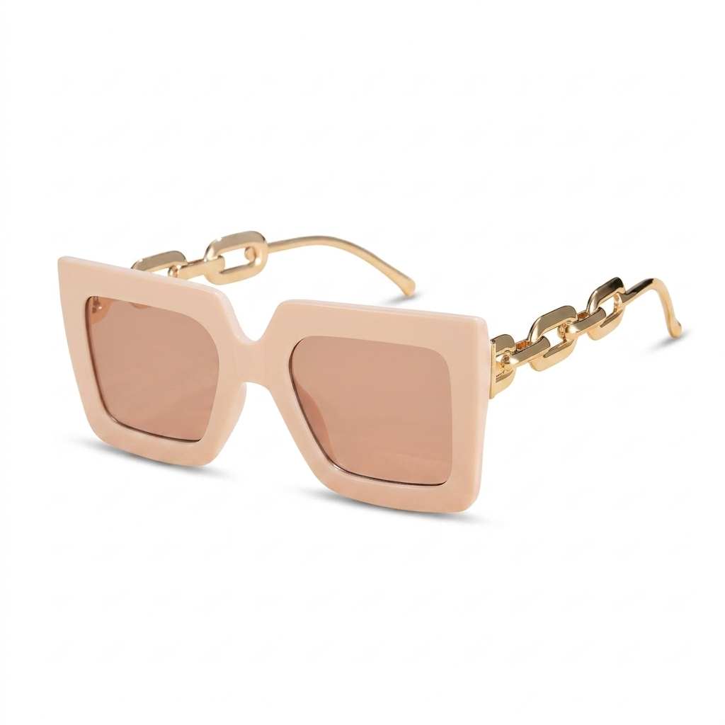 Stylish Square Frame Chain Link Sunglasses for Women