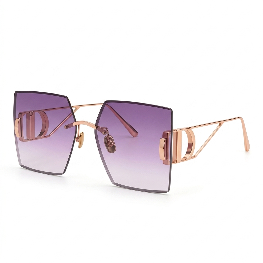 Trendy Square Rimless Gradient Sunglasses for Women