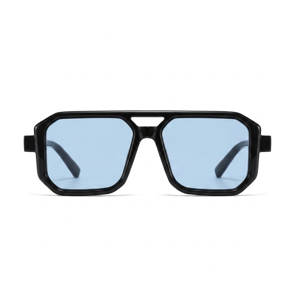 Stylish Square Aviator Blue Lens Sunglasses