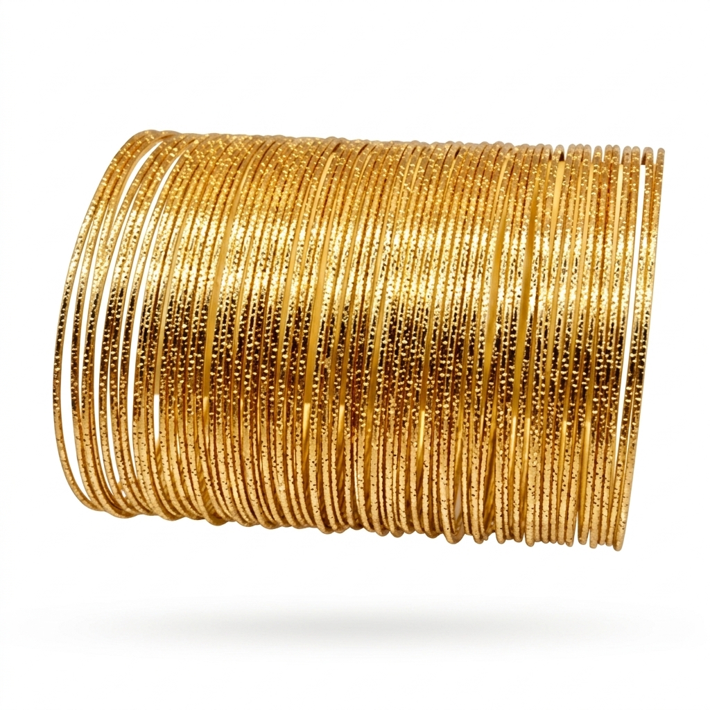 Ethnic Gold Plated Glitter Bangle Set for Women
