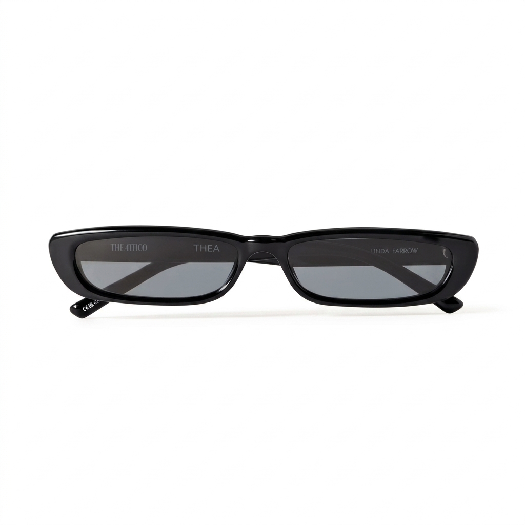 The Attico x Linda Farrow Thea Black Sunglasses