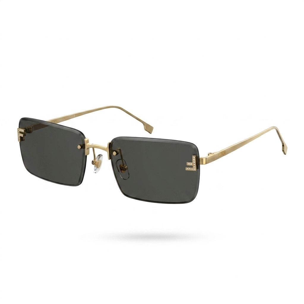 Stylish Rimless Rectangle Sunglasses