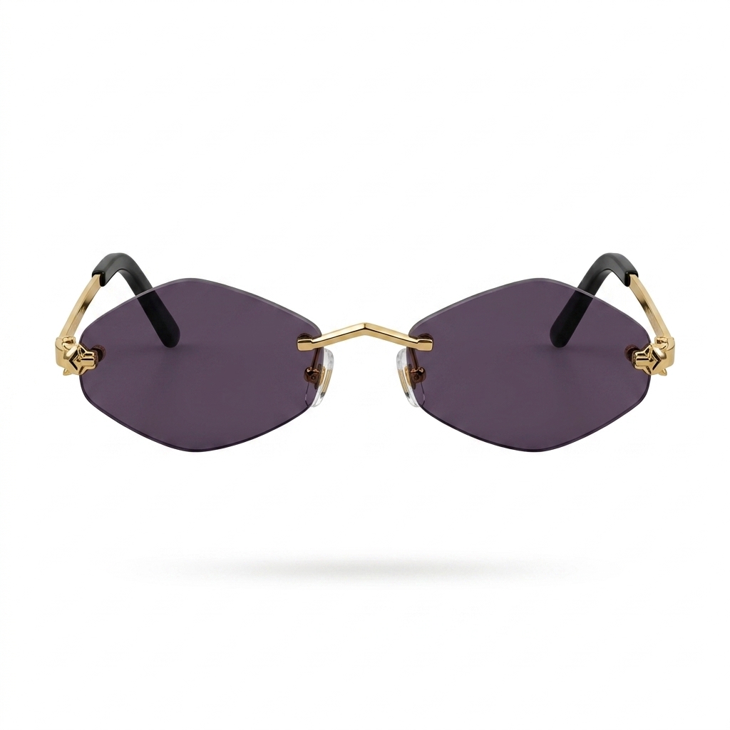 Diamond Shape Rimless Sunglasses for Men Women