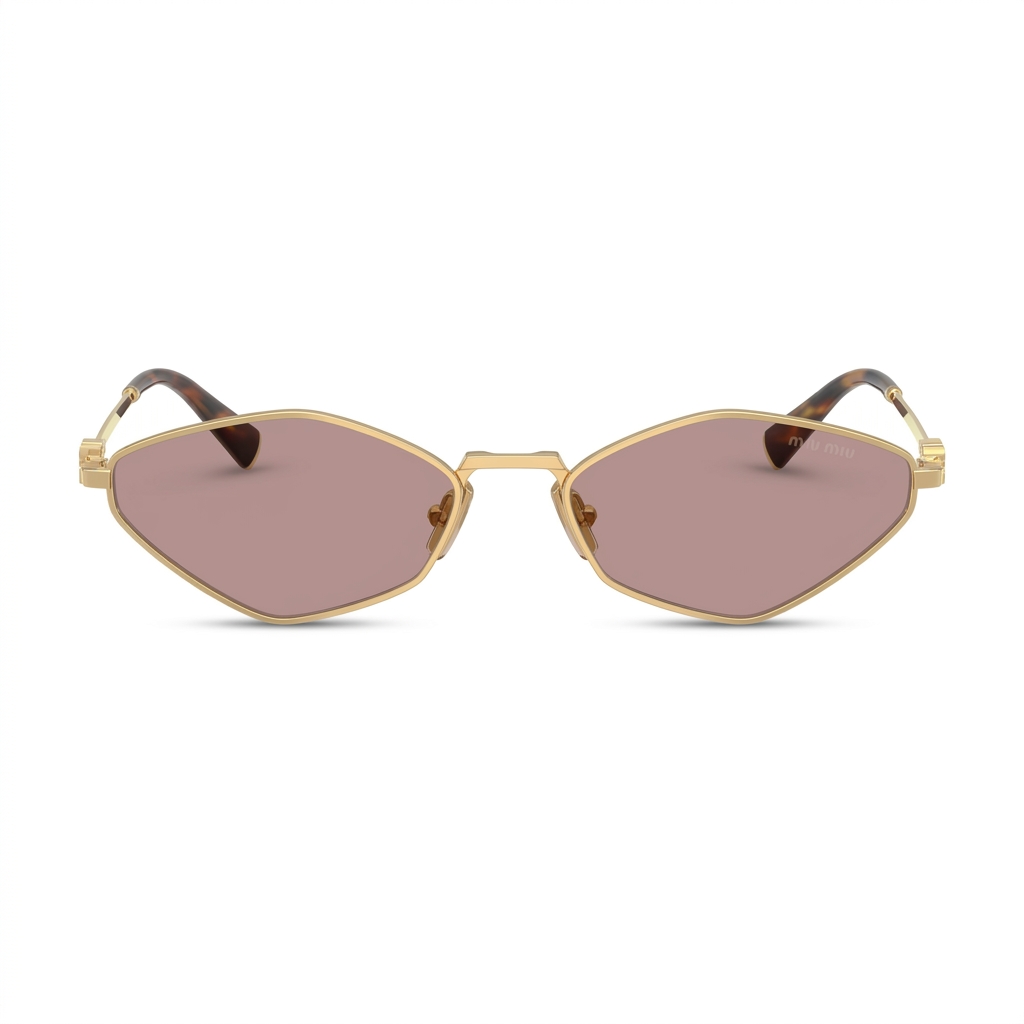 Miu Miu Hexagonal Sunglasses Gold Tone