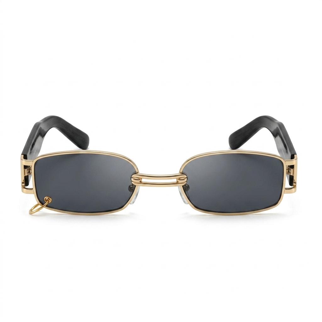 Rectangle Gold Frame Sunglasses
