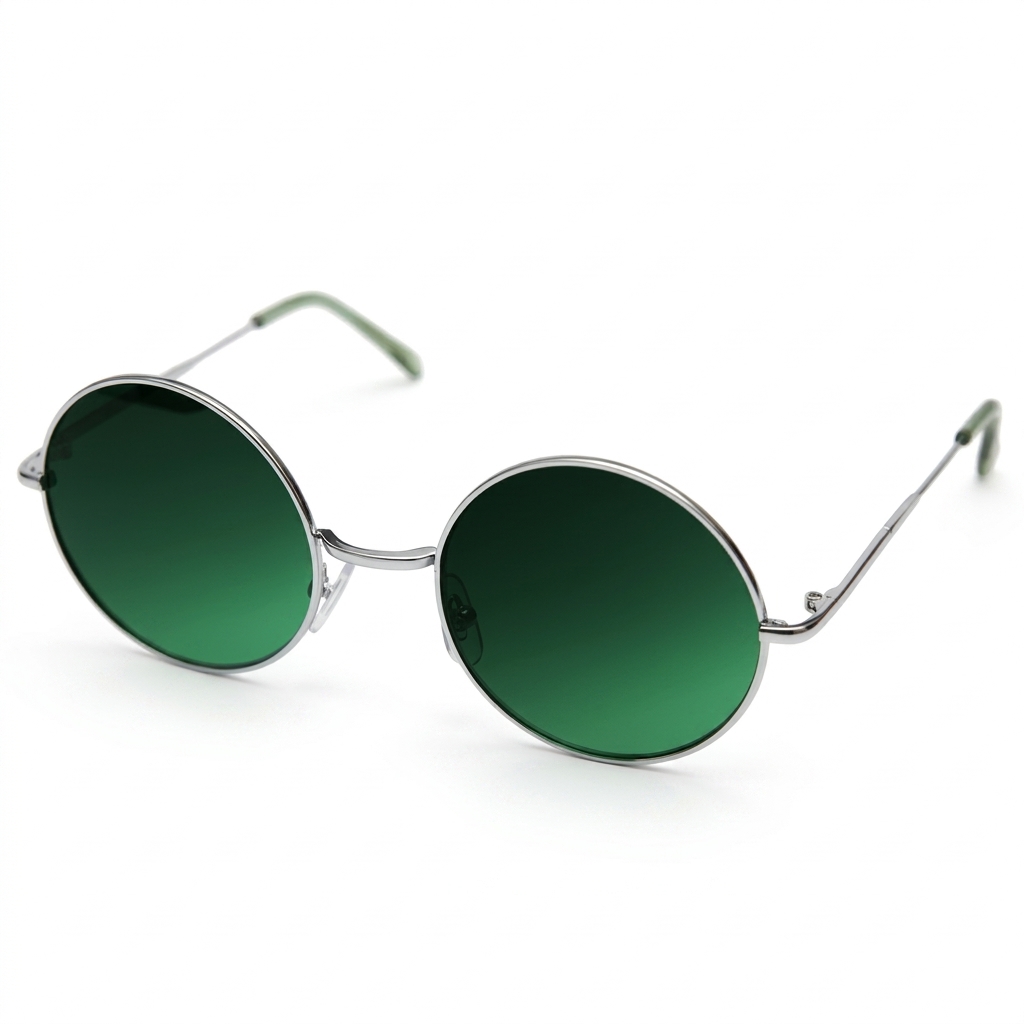 Stylish Round Green Lens Sunglasses