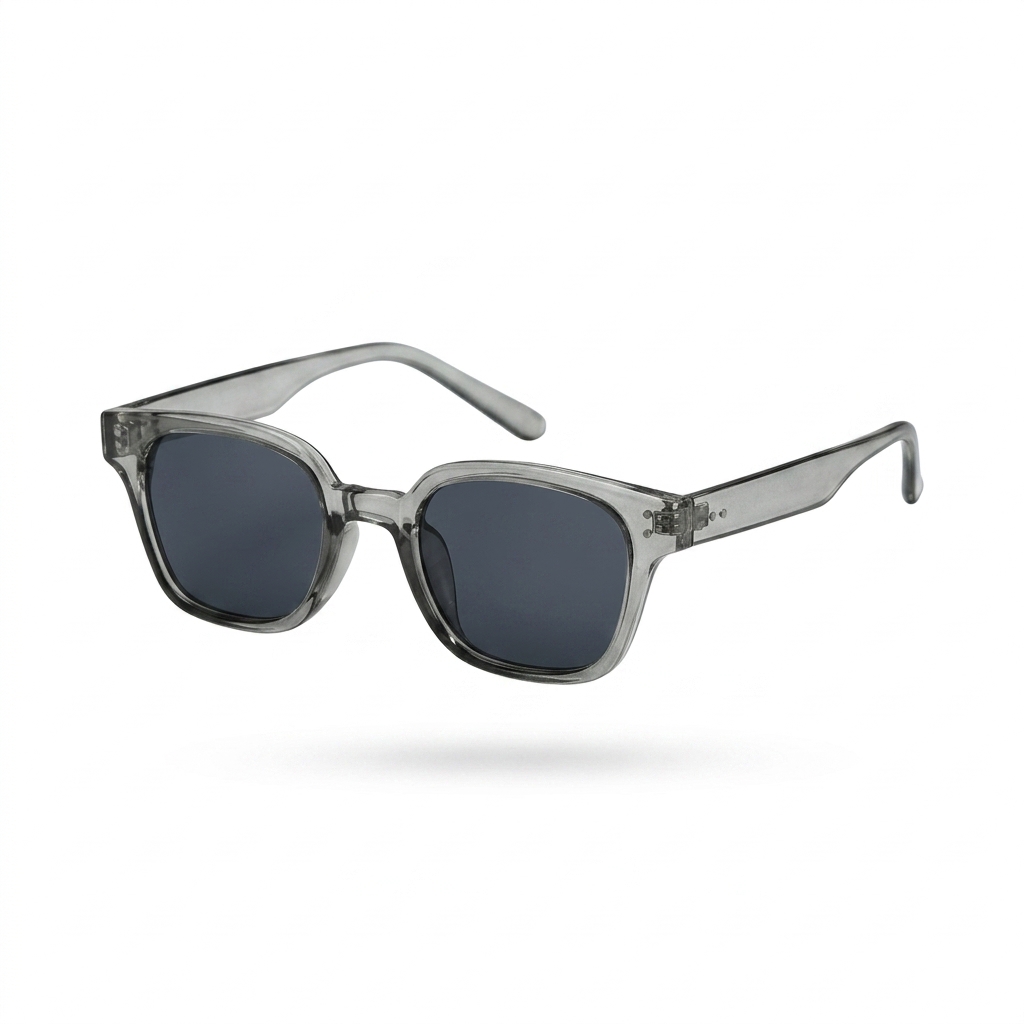 Trendy Transparent Grey Square Sunglasses