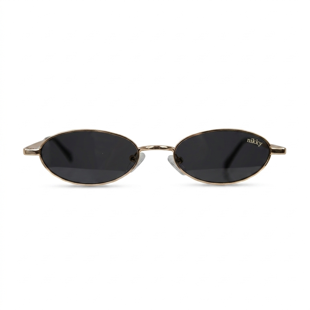 Chic Gold Oval Frame Sunglasses for Women