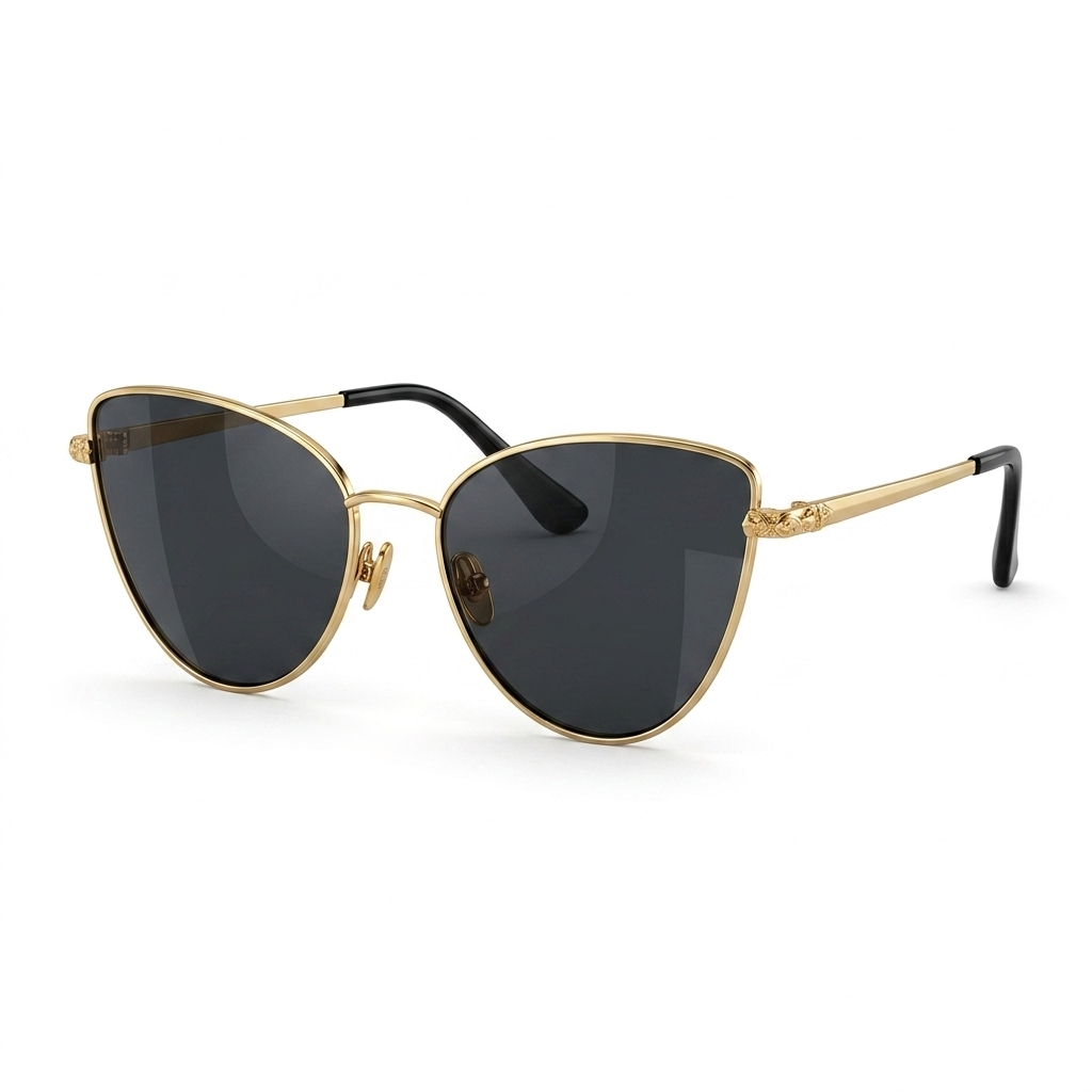 Stylish Cat-Eye Gold Frame Sunglasses for Women