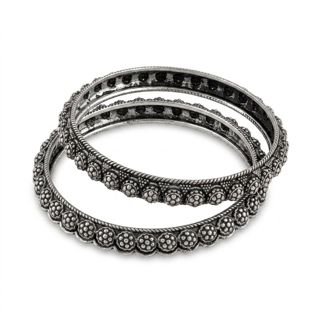 Ethnic Oxidized Bangle Set for Women
