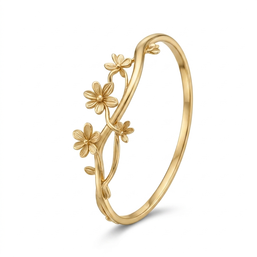 Floral Gold Plated Bracelet for Women
