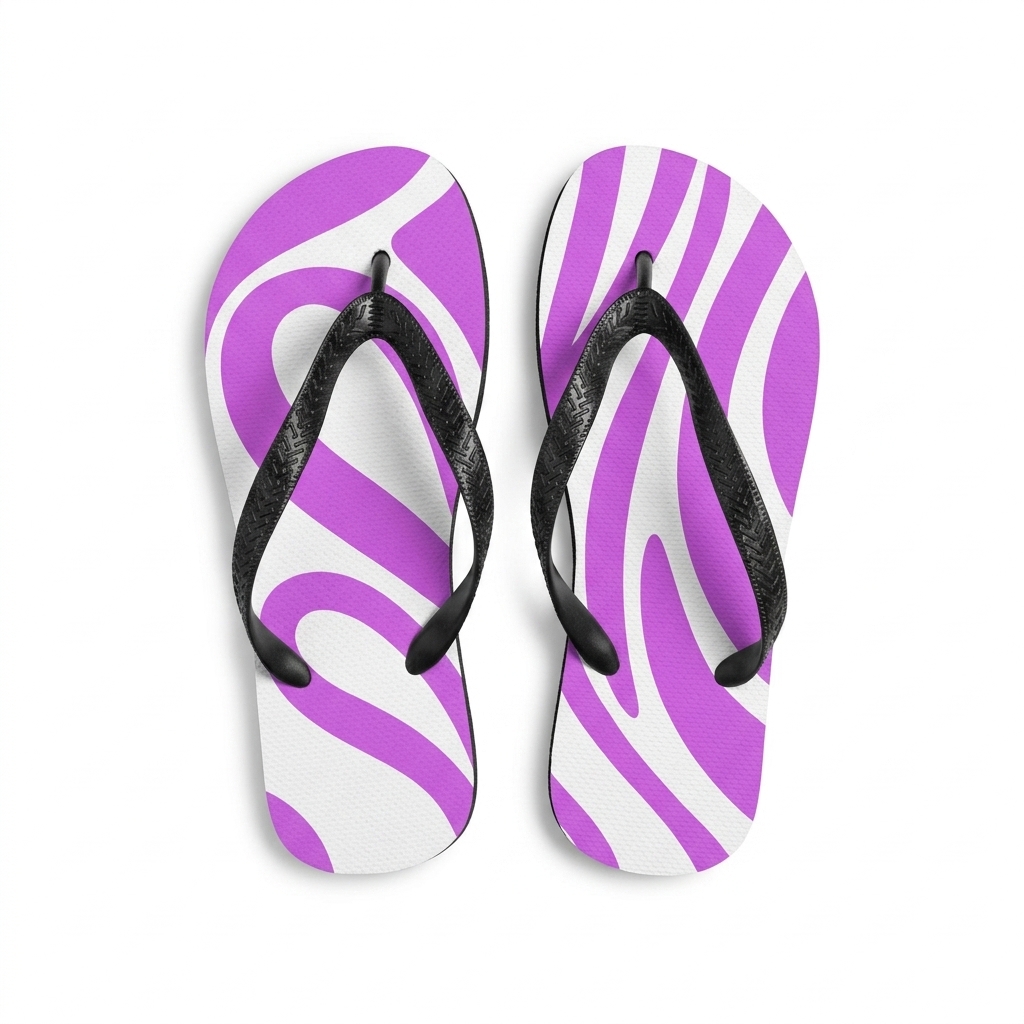 Trendy Abstract Pattern Flip Flops for Women