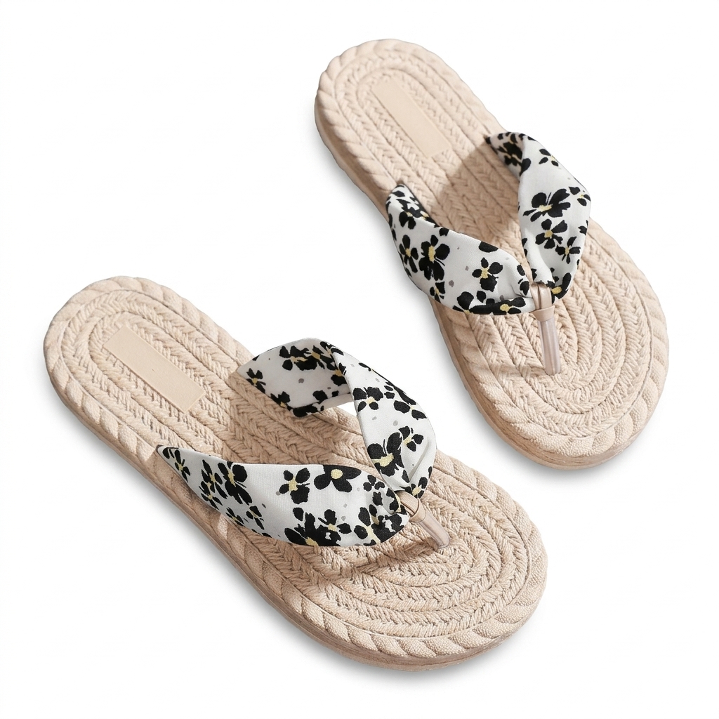 Stylish Floral Print Flip-Flops for Women