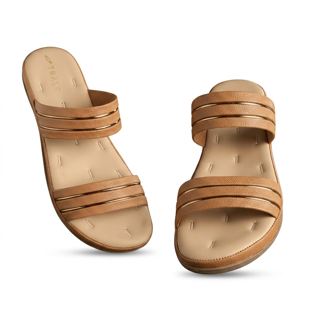 Stylish Tan Flat Sandals for Women