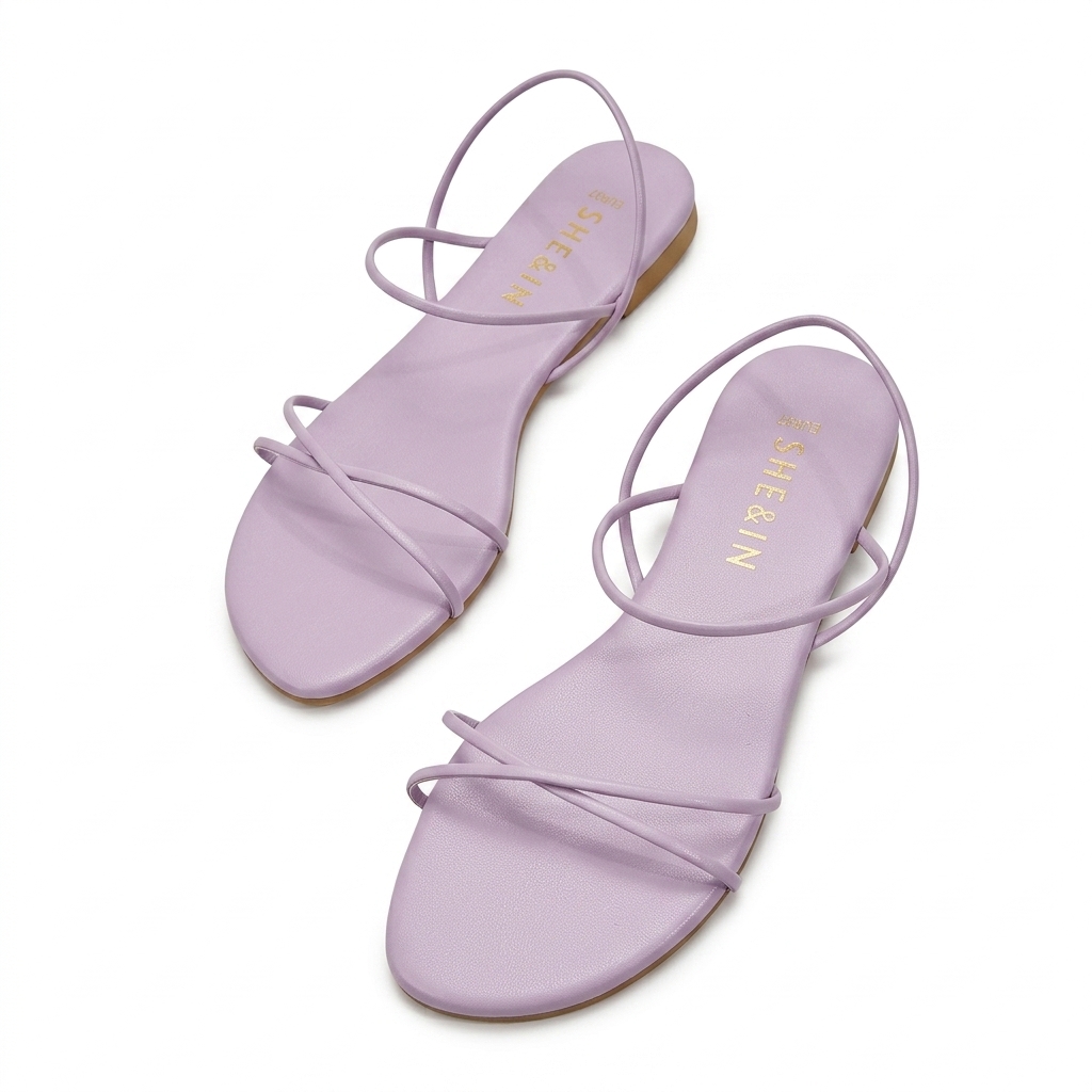 Lavender Multi-Strap Flat Sandals for Women