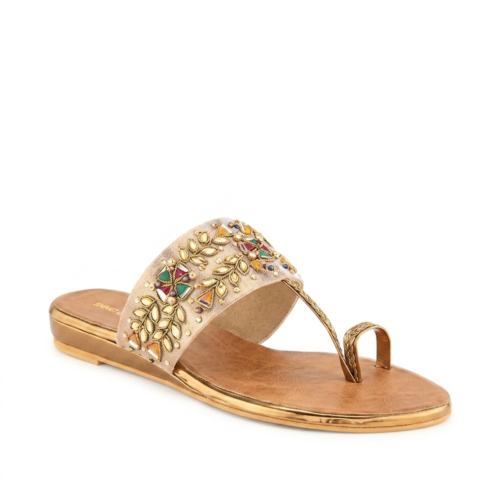 Ethnic Embellished Flat Sandals for Women