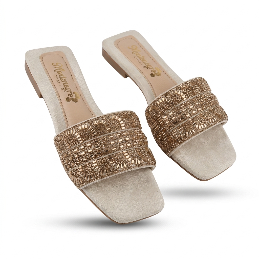 Embellished Flat Sliders for Women