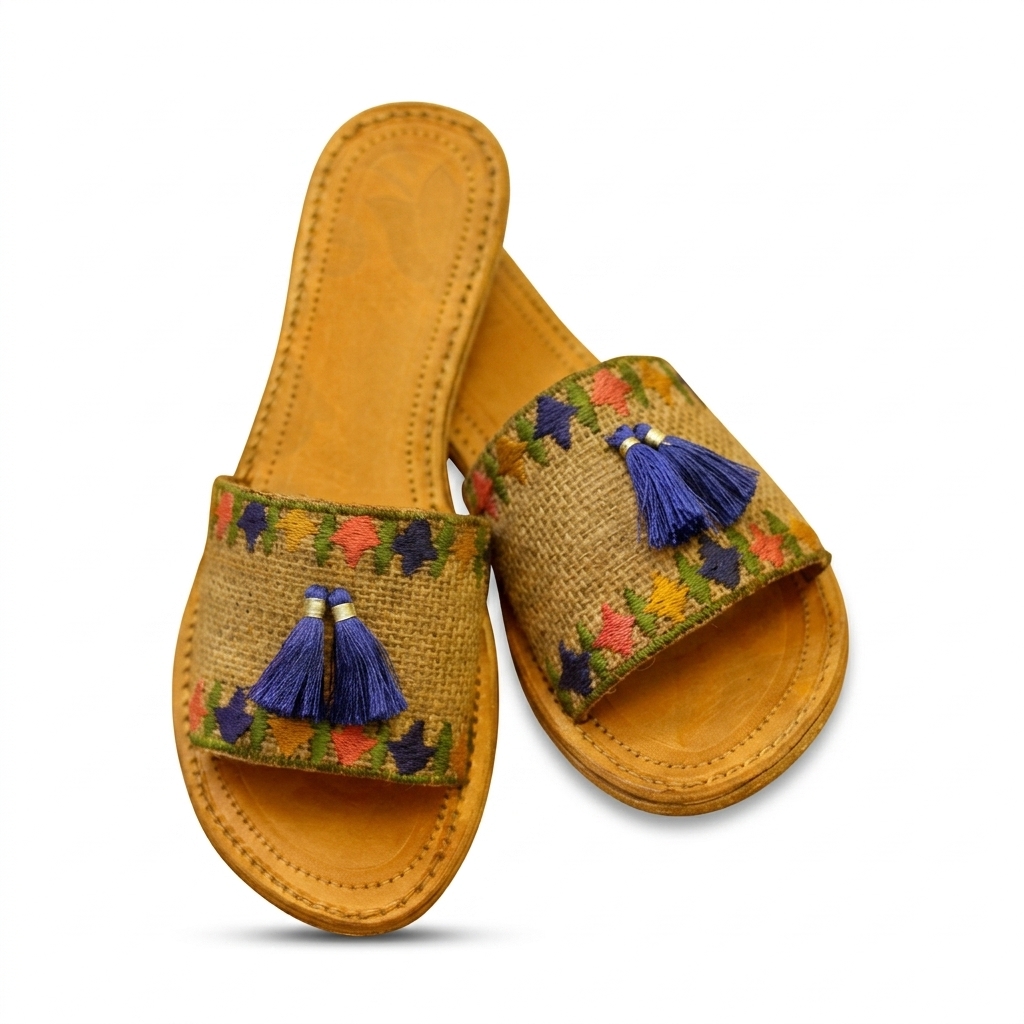 Stylish Embroidered Flat Sliders for Women