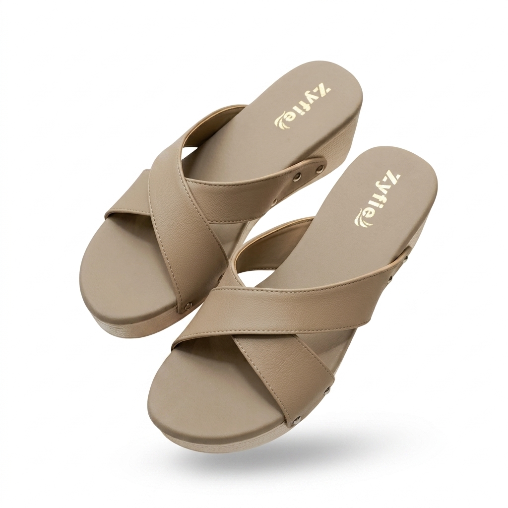 Zytfie Womens Cross Strap Wedge Sandals