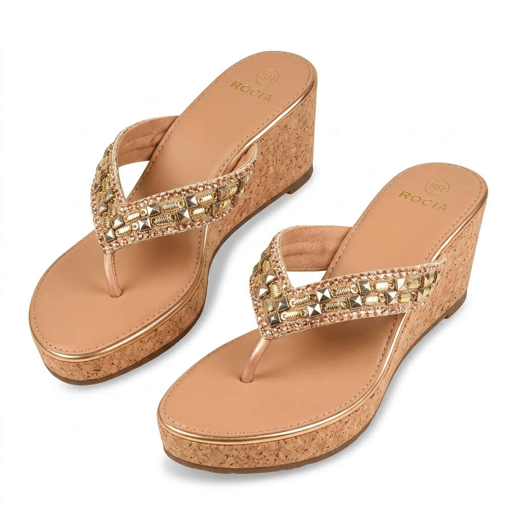 Women's Embellished Wedge Sandals