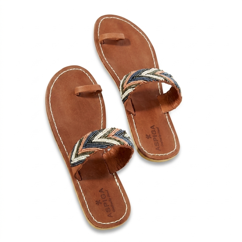 Women's Beaded Flat Sandals | Ethnic Footwear
