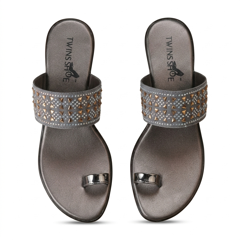 Stylish Women's Embellished Toe Ring Flats