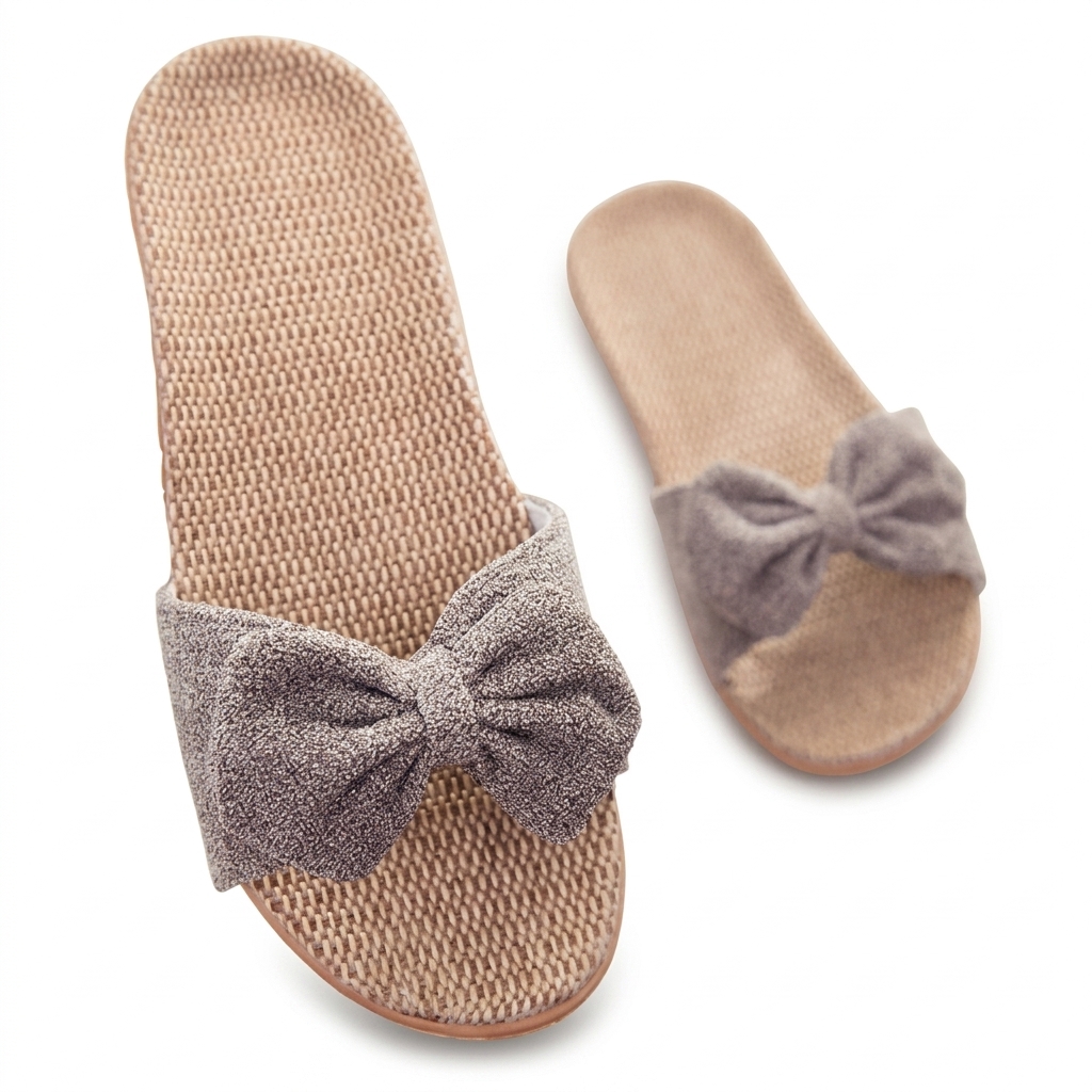 Bow-Tie Woven Slippers for Women - Daily Wear