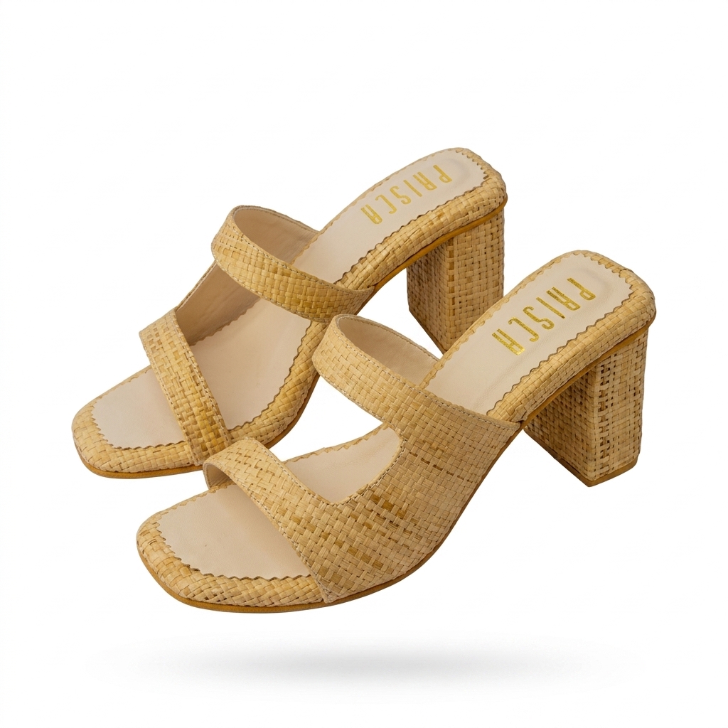 Womens Trendy Woven Block Heel Sandals