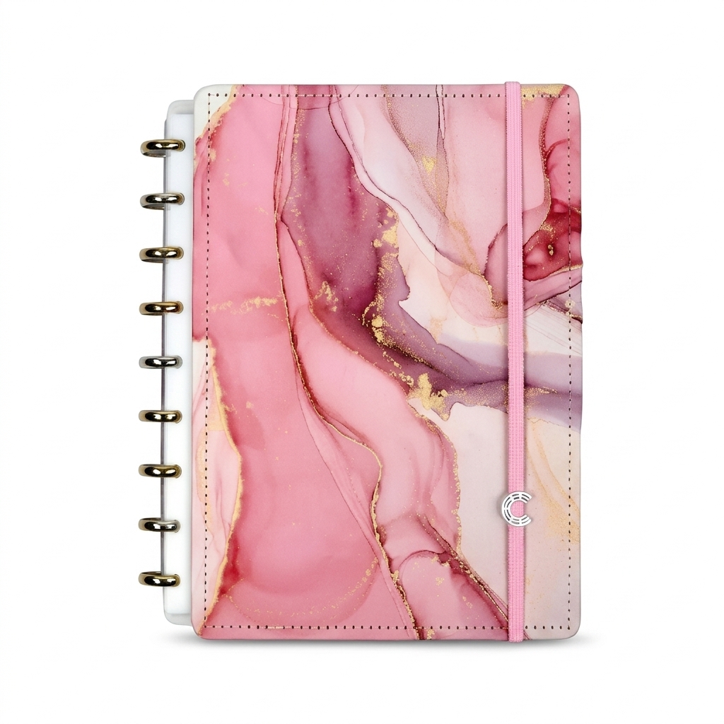 Pink Marble Discbound Planner Diary A5