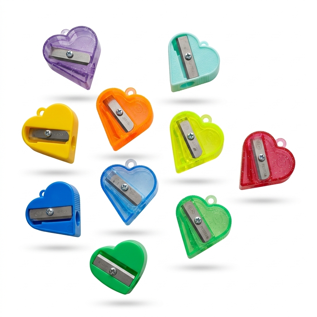 Heart Shape Pencil Sharpeners for Kids (10 Pc)