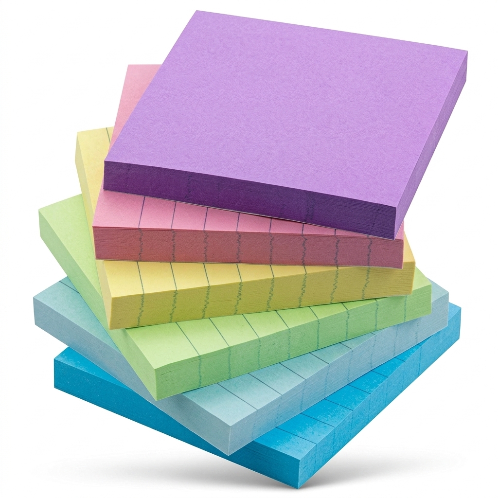 Colorful Sticky Note Pads Set (Pack of 6)
