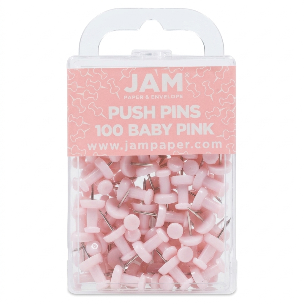 100 Pcs Baby Pink Push Pins for Office