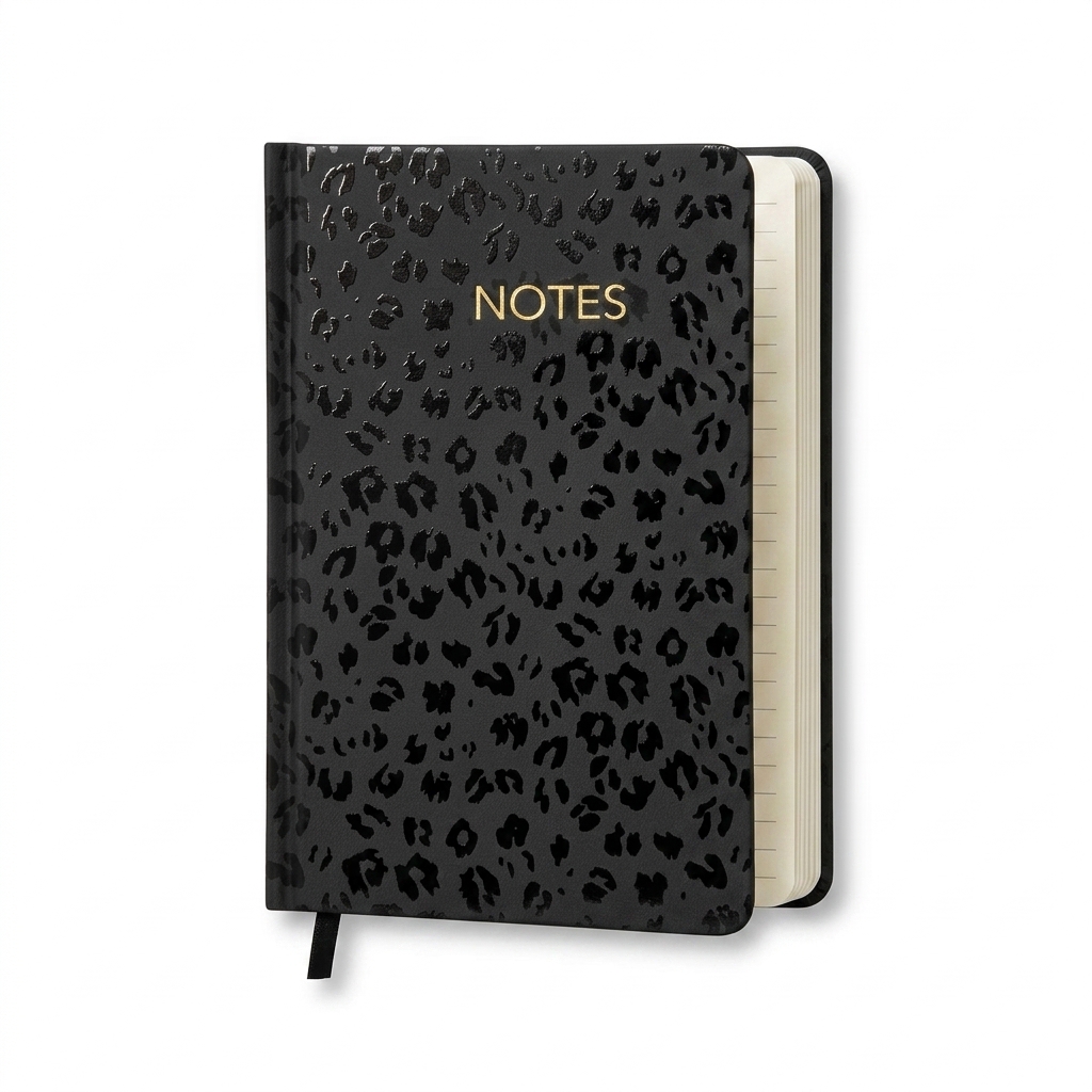 Leopard Print Textured Notebook