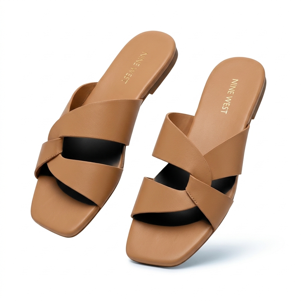 Nine West Tan Flat Sandals | Women's Footwear