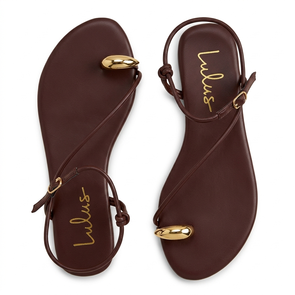 Chic Brown Flat Toe-Ring Sandals for Women