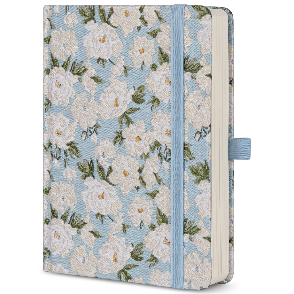 Floral Fabric Notebook A5 with Pen Loop