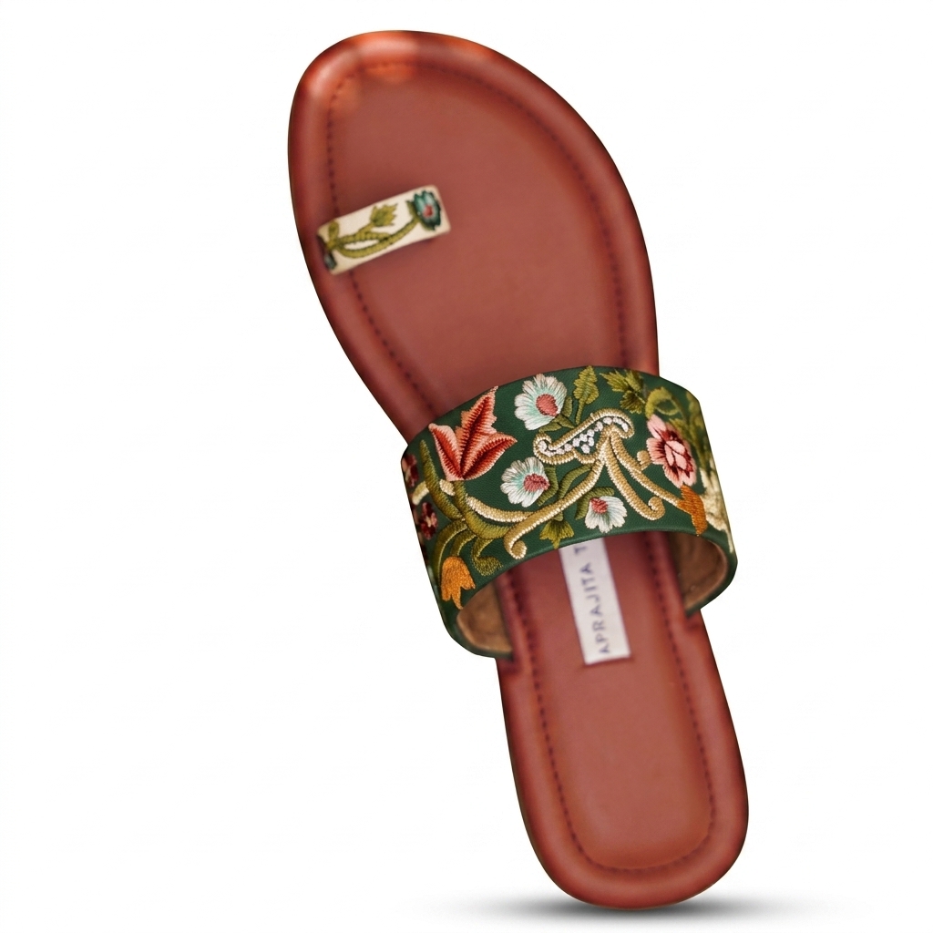 Ethnic Embroidered Flat Sandals for Women