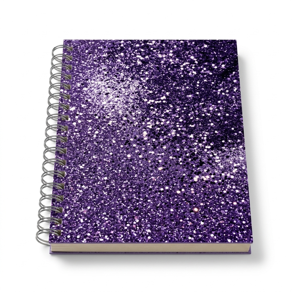 Sparkly Purple A5 Spiral Notebook for Notes