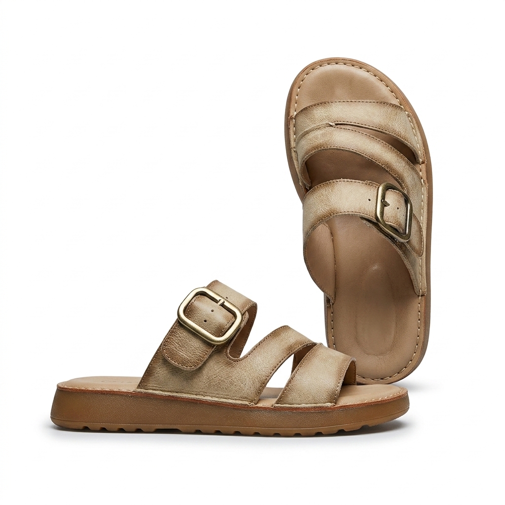 Trendy Buckle Strap Sliders for Women