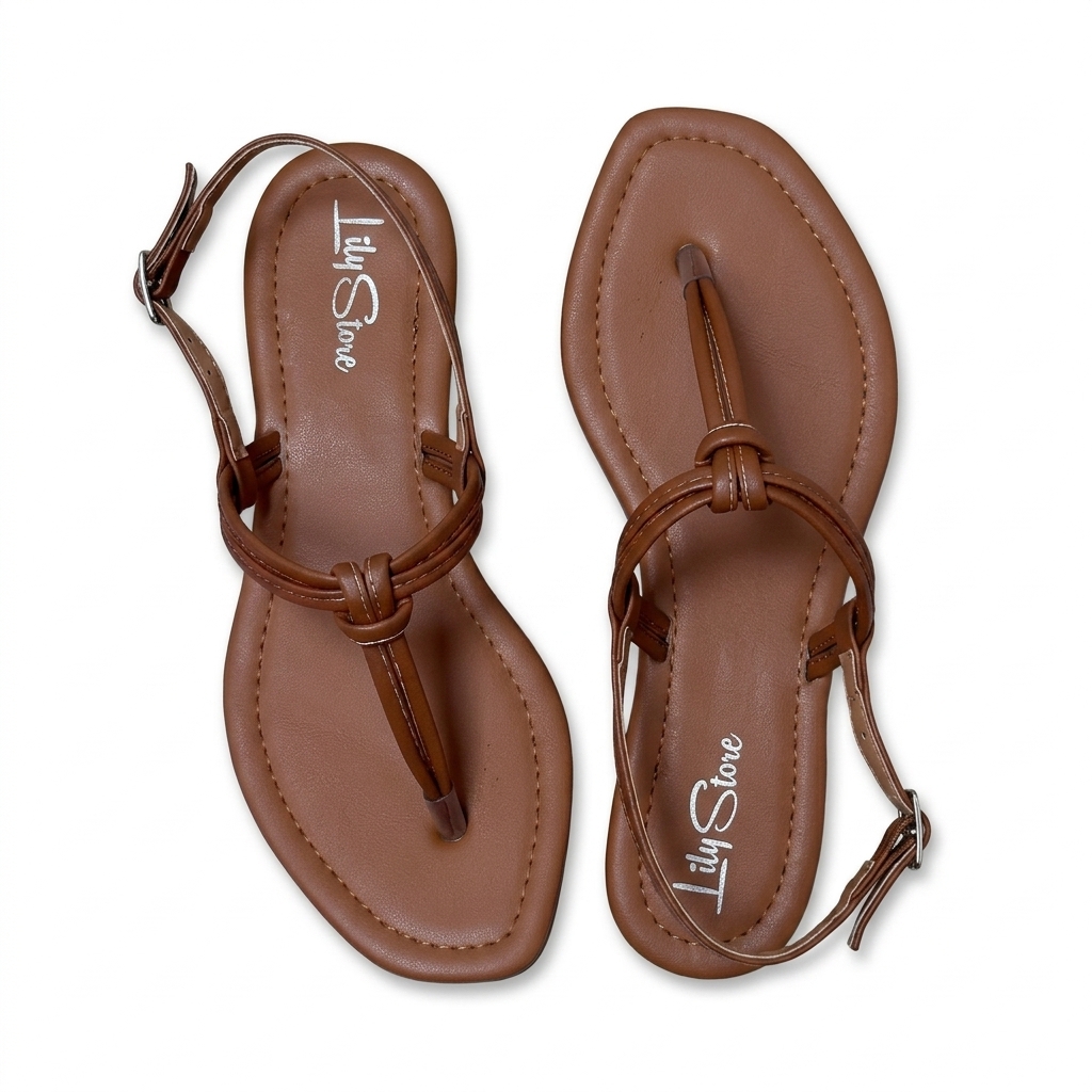 Women's Brown Flat Sandals | Casual Footwear