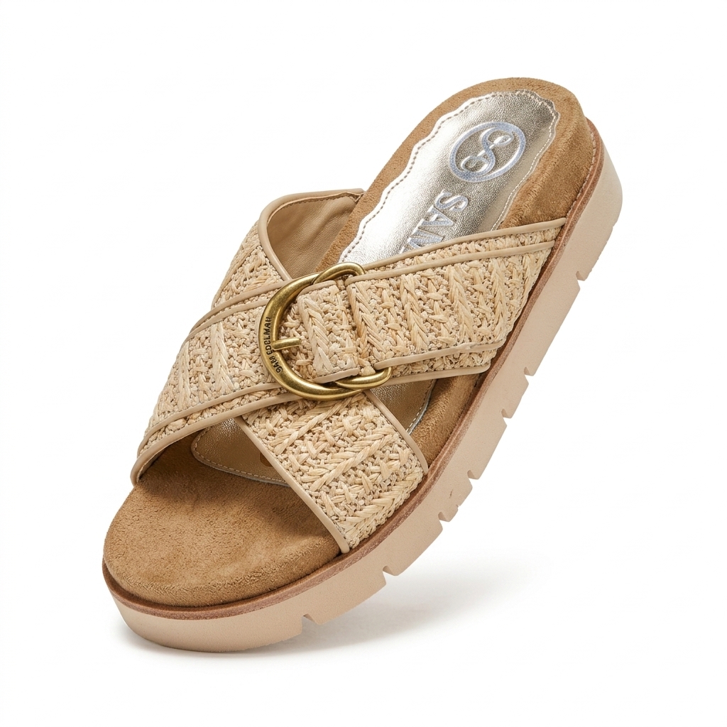 Sam Edelman Women's Raffia Platform Slide Sandals