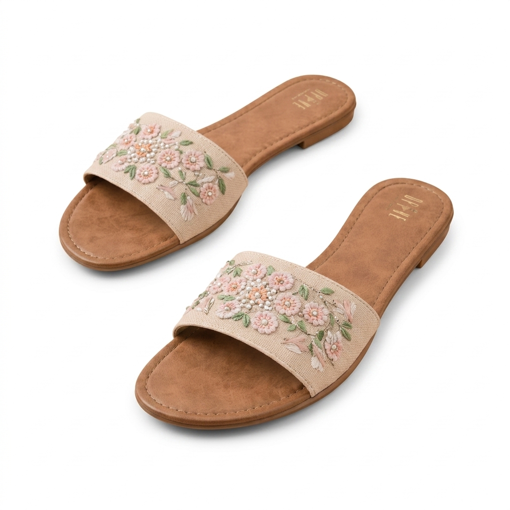 Ethnic Embroidered Women's Slides