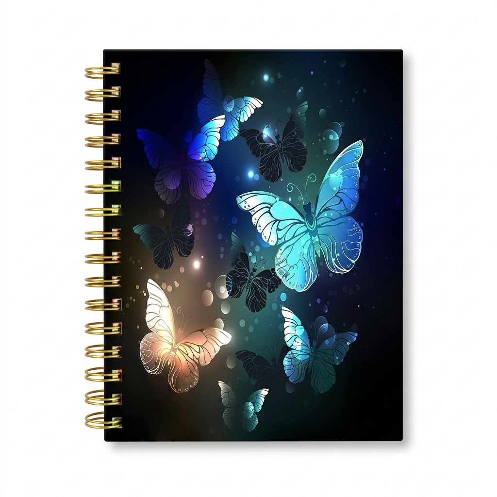 Ethereal Butterfly Spiral Notebook Diary A5