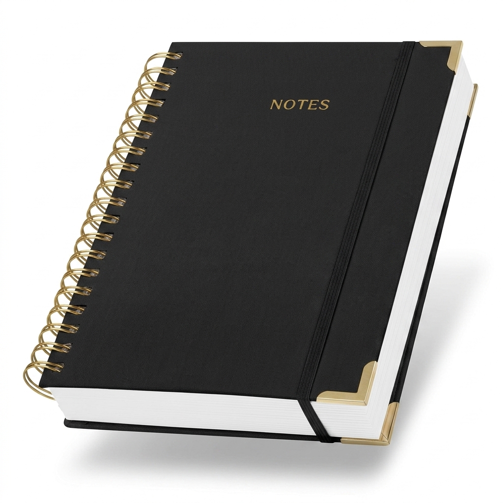 Black Spiral Notebook | Elastic Band