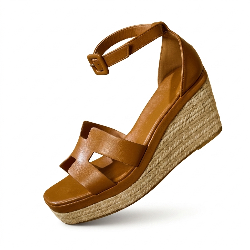 Trendy Tan Espadrille Wedge Sandals
