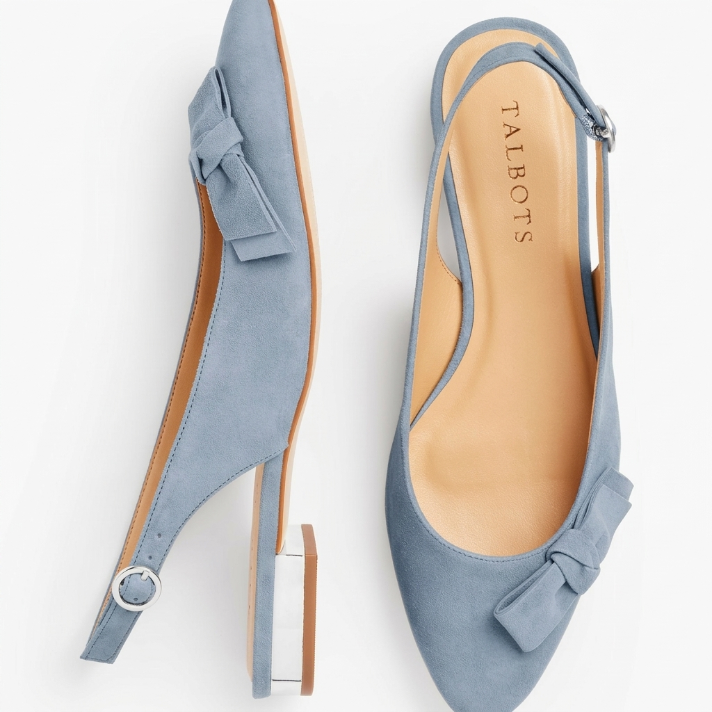 Talbots Suede Bow Slingback Flats for Women