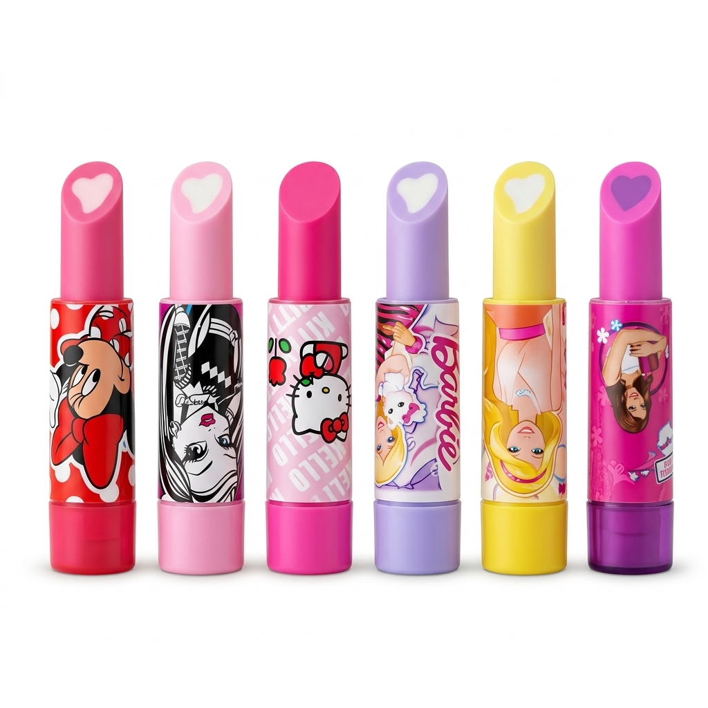 Kids Character Lip Balm Set of 6 | Heart Shaped
